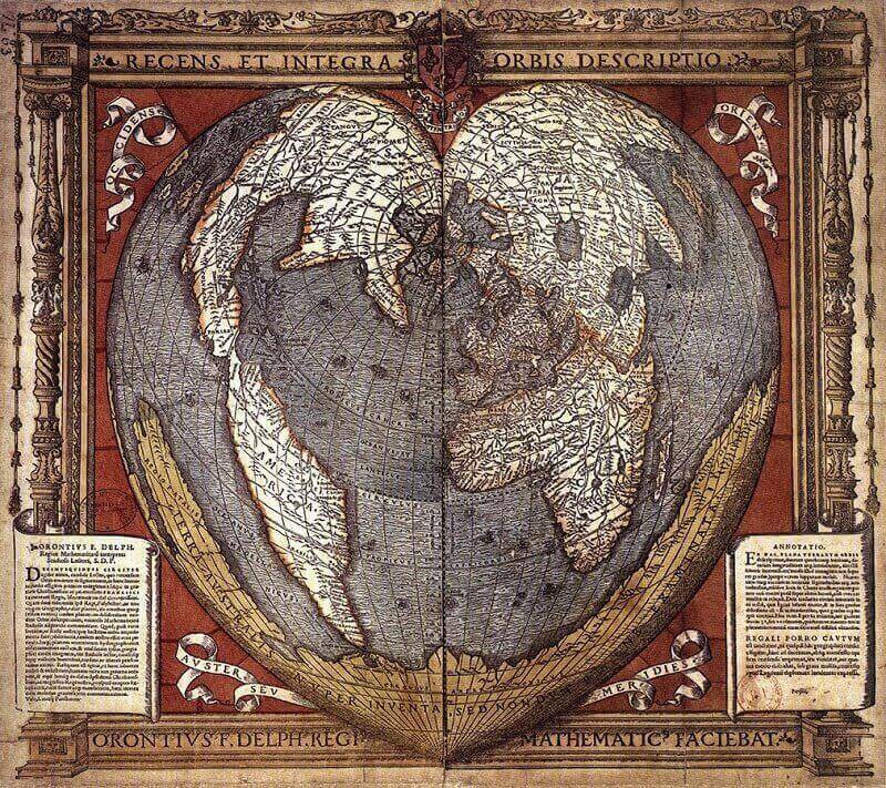 Oronce Finé's map, 1536. Wikimedia Commons