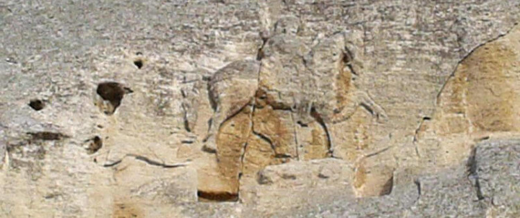 The basrelief of Madara Rider – a Bulgarian national symbol.© Svik at Bulgarian Wikipedia