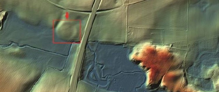 In box, the Viking fortress of Borgring, Denmark. 3D rendering from LIDAR data. CREDITS: KORT OG MATRIKELSTYRELSEN